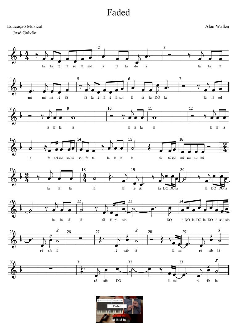 Faded Partitura Cl