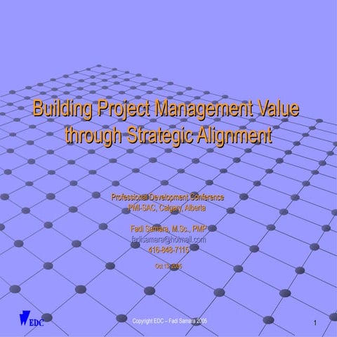 Building Project management Value through Strategic Alignment