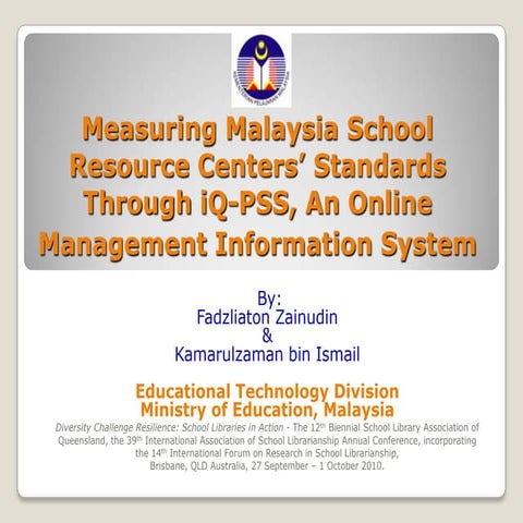 Measuring Malaysia school resource centers' standards through iQ-PSS