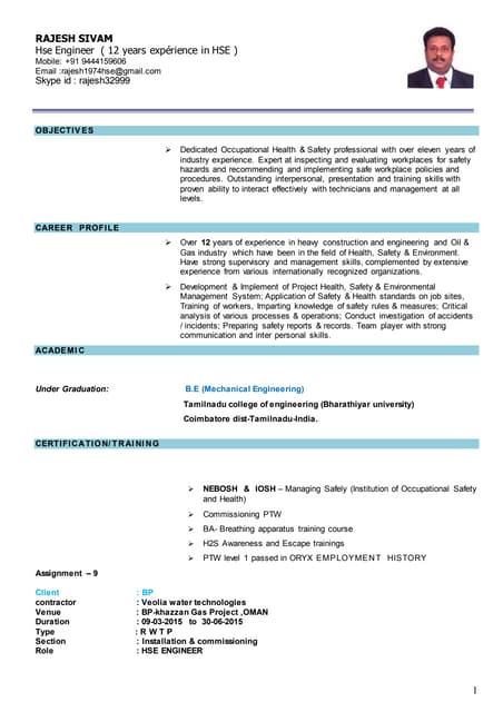 HSE Manager CV | PDF