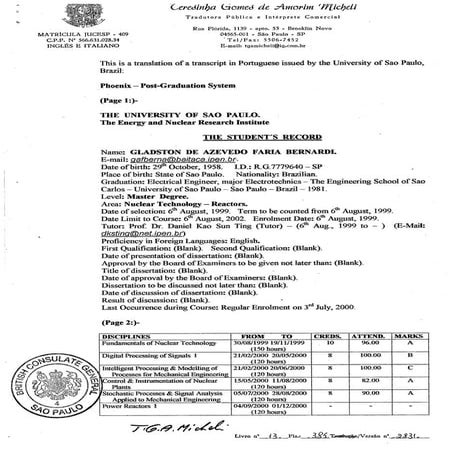 Post-Graduation in Nuclear Power Reactor Engineering