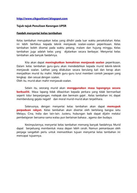 Faedah Kelas Tambahan