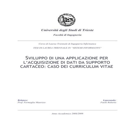 SVILUPPO DI UNA APPLICAZIONE PER L’ACQUISIZIONE DI DATI DA SUPPORTO CARTACEO:...