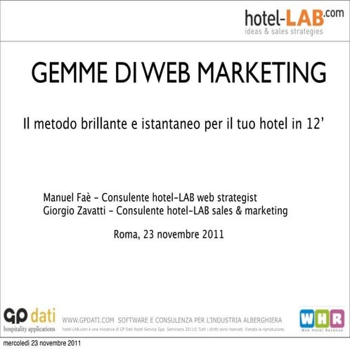 Faè, Zavatti: gemme di web marketing