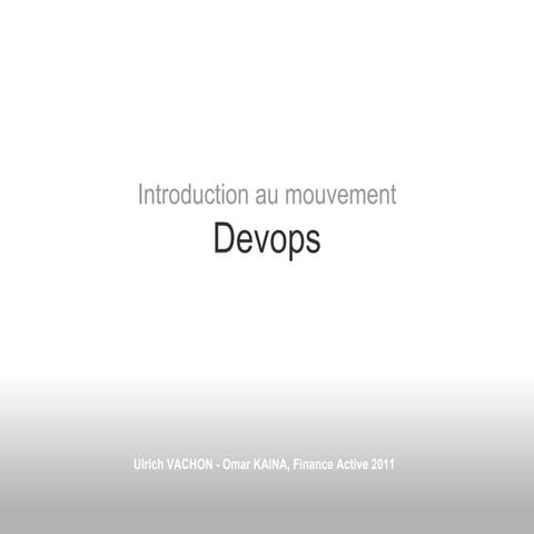 Devops Introduction au mouvement