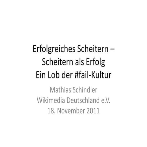 Erfolgreiches Scheitern