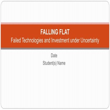 Failed technologies and investment under uncertainty