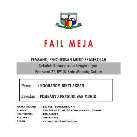 FAIL MEJA PPM PRASEKOLAH 2014