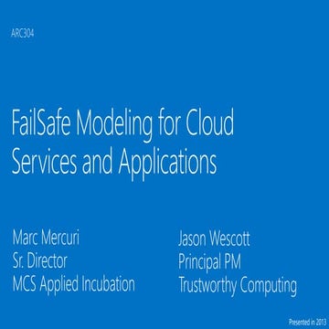 Fail safe modeling for cloud services and applications