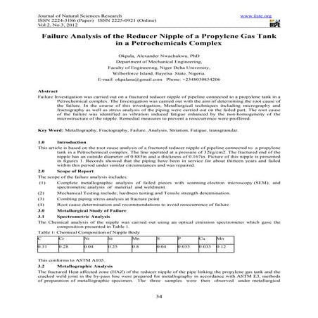 Failure analysis of the reducer nipple of a propylene gas tank in a petrochem...