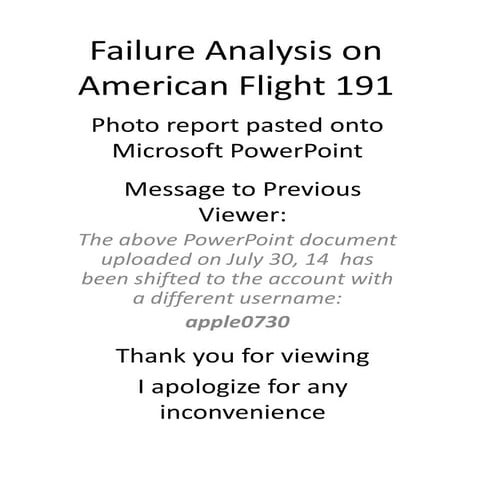 Failure analysis on american flight 191 | PPTX