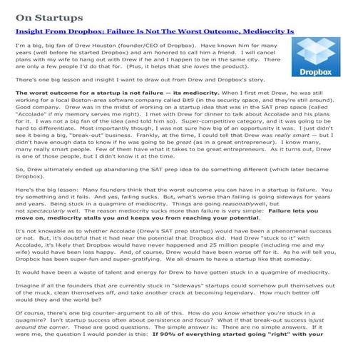 Failure is not the worst outcome, mediocrity is