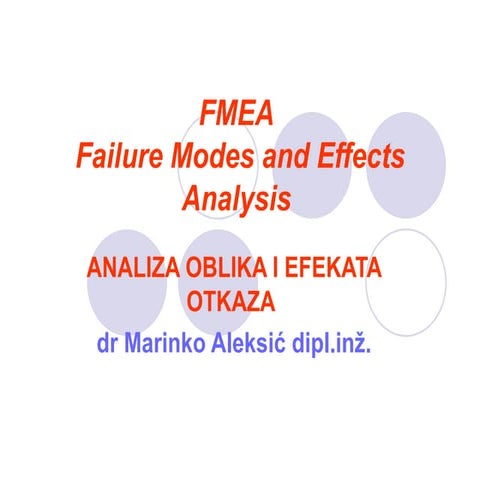 Failure Modes And Effects Analysis