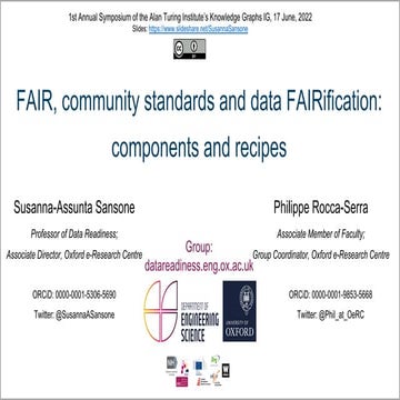 FAIR, community standards and data FAIRification: components and recipes