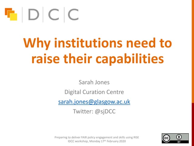 Why institutions need to raise their capabilities to support FAIR