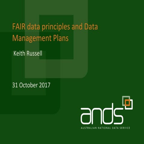FAIR data principles and data management plans - 31 Oct 2017 | PPT ...