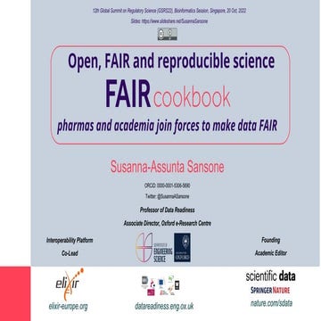 FAIRcookbook: GSRS22-Singapore