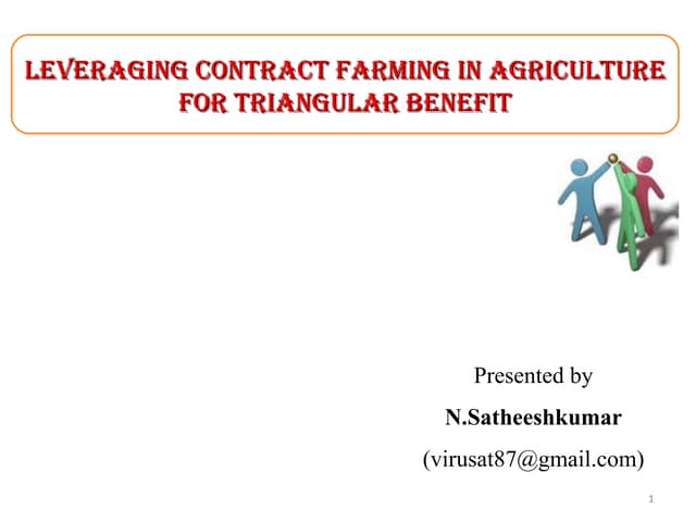 Contract Farming is a Triangular Benefit - Satheeshkumar.N