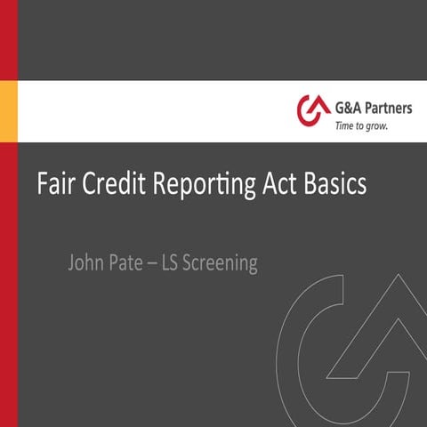 Fair Credit Reporting Act Basics