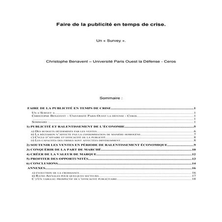 Faire de la publicité en temps de crise