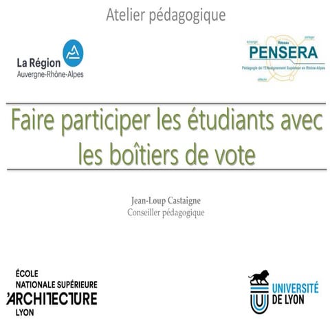 Faire participer les étudiants avec les boîtiers de vote