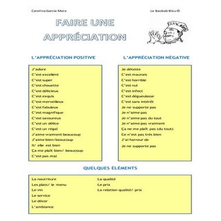 Faire une appréciation (A2)