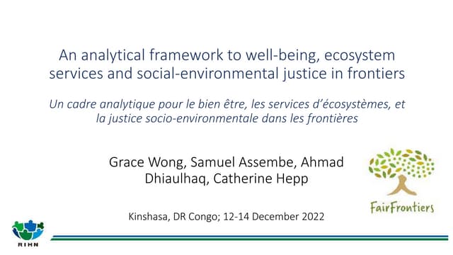 thumbnail of An analytical framework to well-being, ecosystem services and social-environmental justice in frontiers