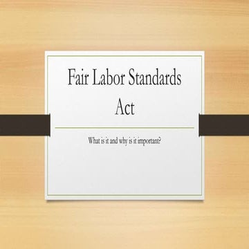 Fair Labor Standards Act Training