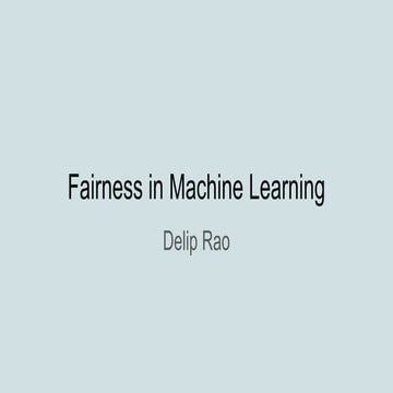 Fairness in Machine Learning