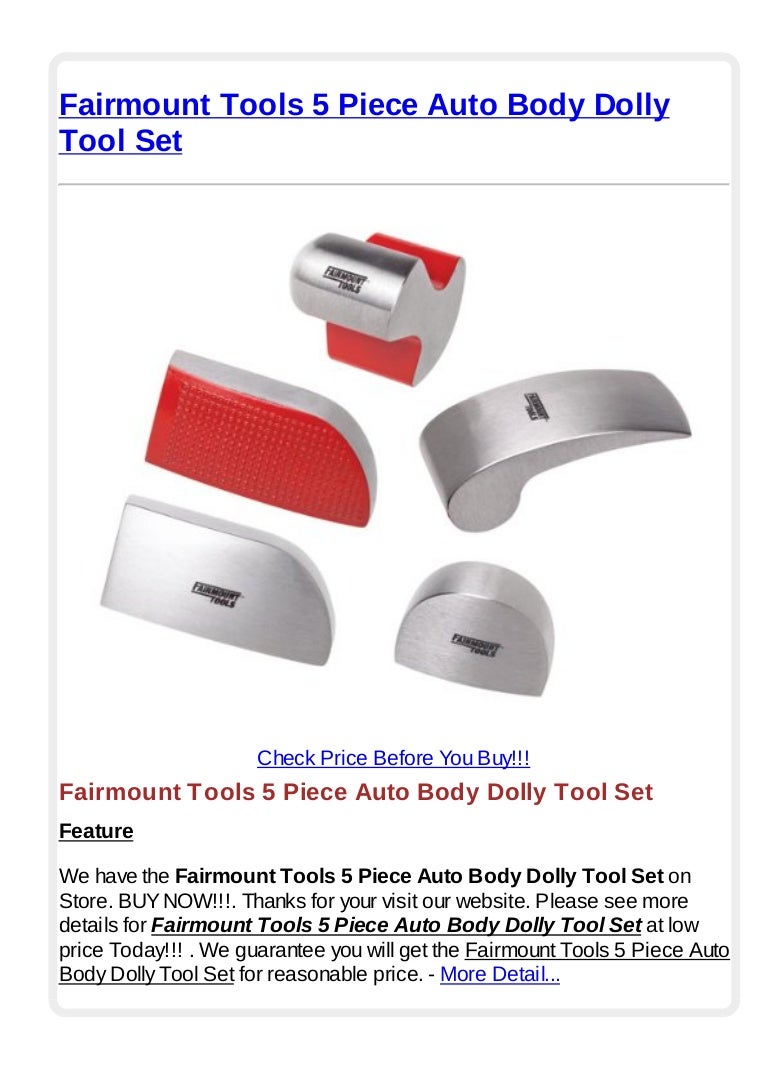Fairmount tools 5 piece auto body dolly tool set