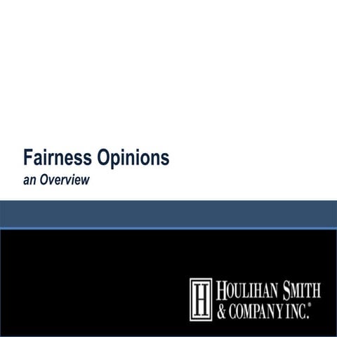 Fairness Opinion Overview | PPT