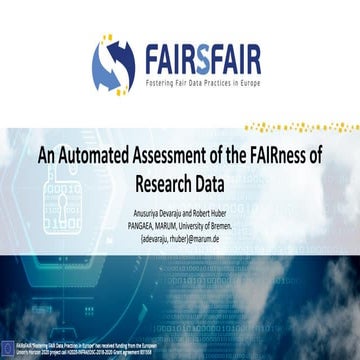 An Automated Assessment of the FAIRness of Research Data