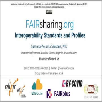 FAIRsharing - focus on standards and new features 