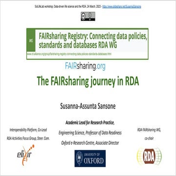 FAIRsharing & FAIRcookbook at RDA 2023