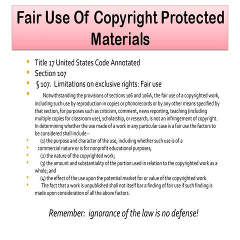 Copyright & Fair Use