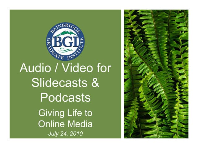 Fair Use & Copyright (Excerpt from Summer A/V Workshop)