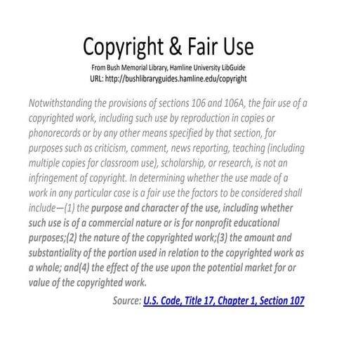 Fair use bush lib guide