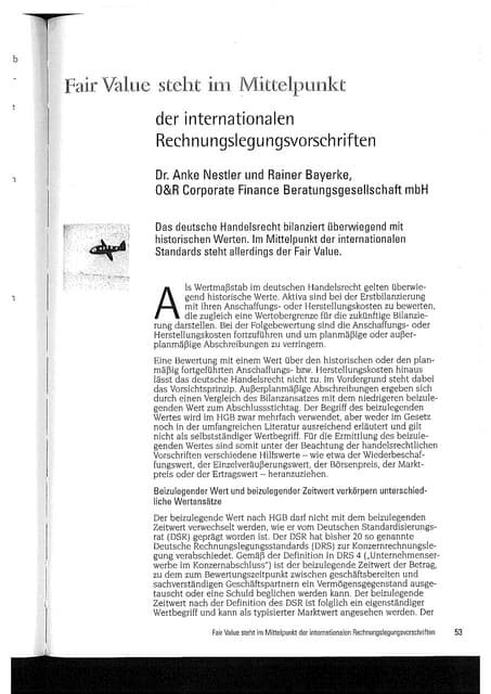 Fair value steht im Mittelpunkt der...