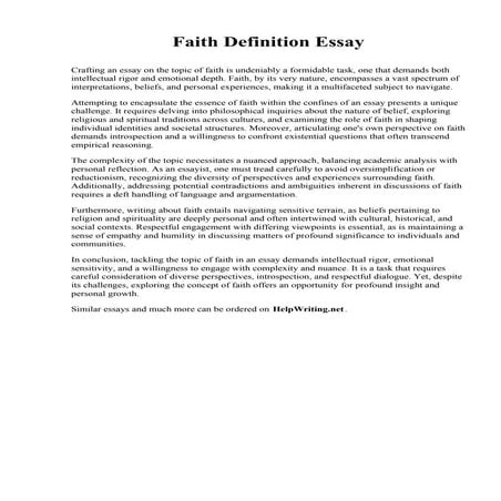 Essay On Faith | PDF