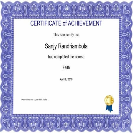 Faith Certificate