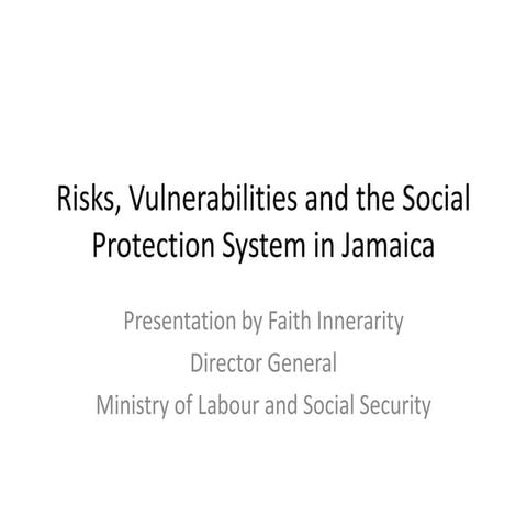 Risks, Vulnerabilities and the Social Protection System in Jamaica | PDF