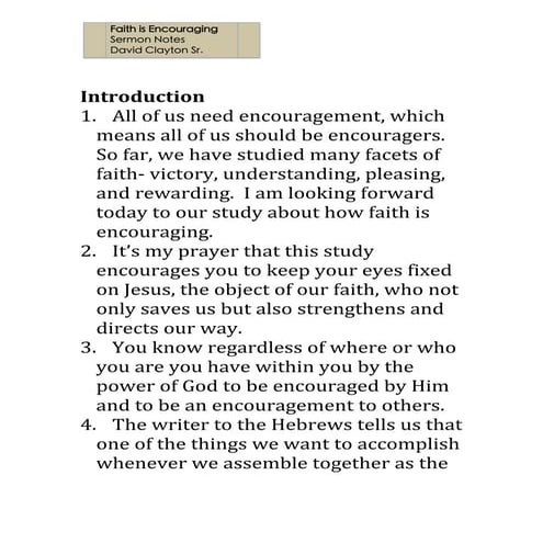 Faith is Encouraging