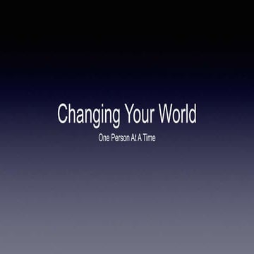 Faith@Work Bootcamp :: Changing Your World One Person @ A Time (Lim Siew Ai)