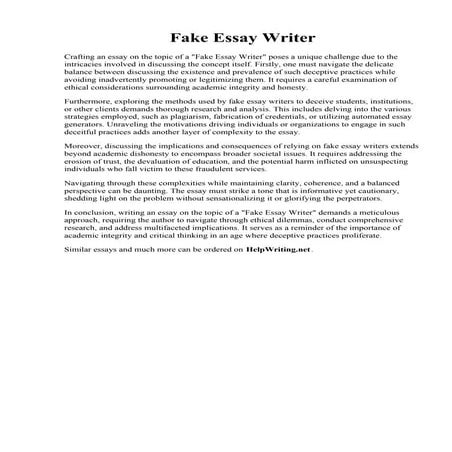 Fake Essay Writer. 022 Essay Typer Free Example Instant Writer Fake Generator Co College ...