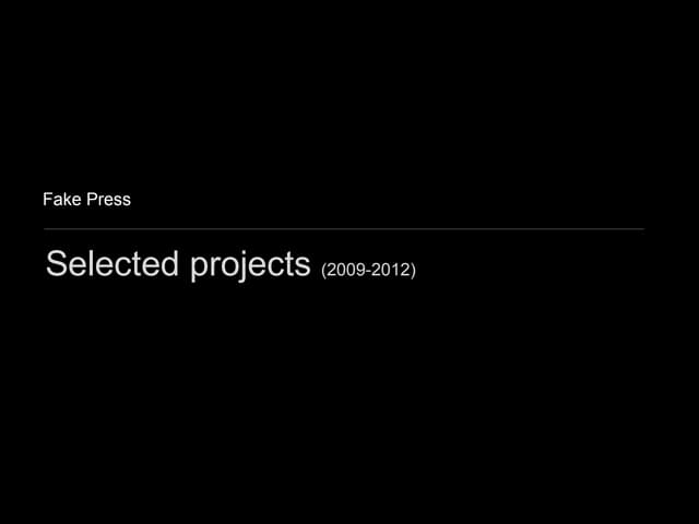 Fake Press / A selection of interaction design projects exploring the future of publishing