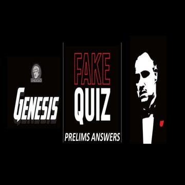 Genesis Fake (Fantasy) Quiz Prelims 2019
