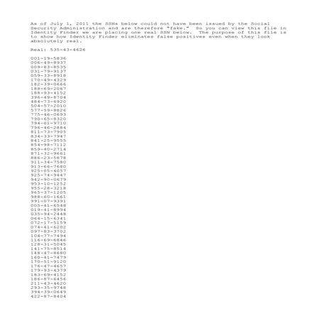 Fake ssn11133