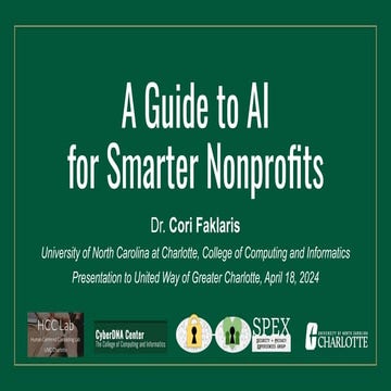 A Guide to AI for Smarter Nonprofits - Dr. Cori Faklaris, UNC Charlotte