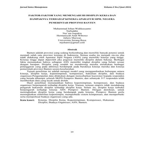 Faktor faktor yang Memengaruhi Disiplin Kerja dan Dampaknya Terhadap Kinerja ...