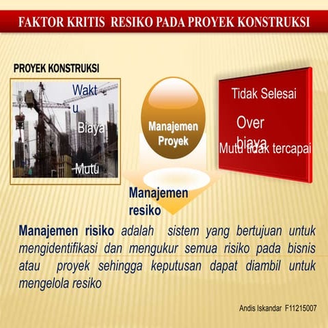 Faktor kritis  resiko pada proyek konstruksi